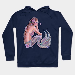 Coral tropical mermaid art by Renee Lavoie Hoodie